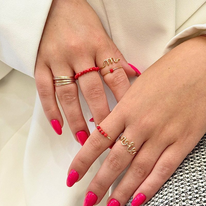 Bague élastique pierres