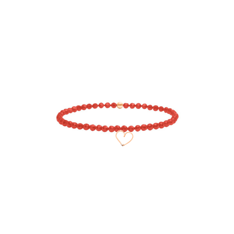 Bracelet élastique pierres, cœur