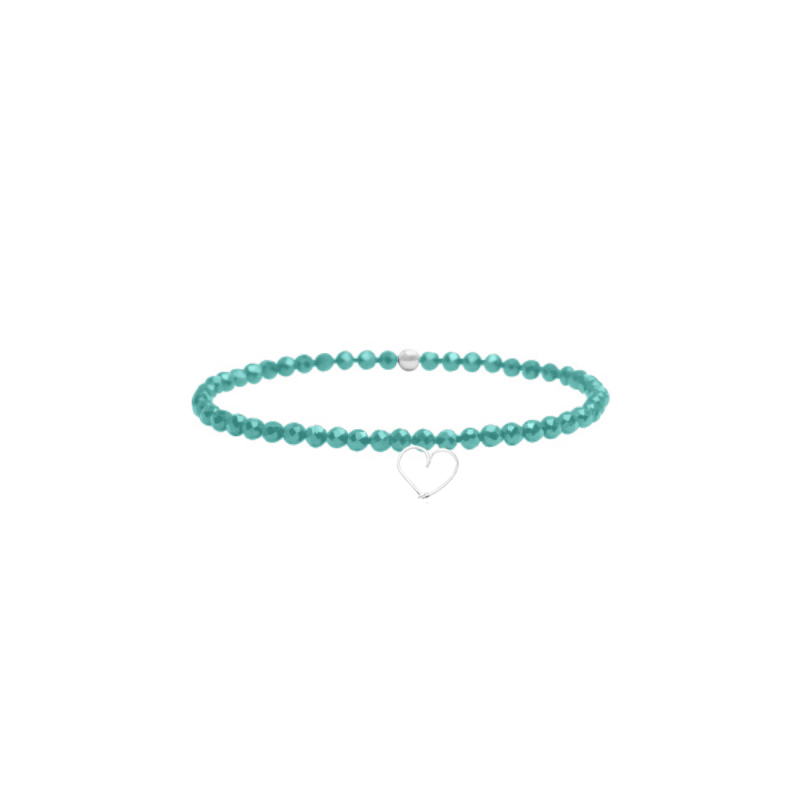 Bracelet élastique pierres, cœur