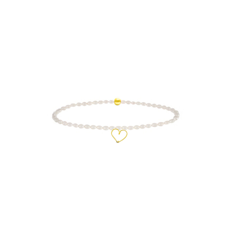 Bracelet élastique pierres, cœur