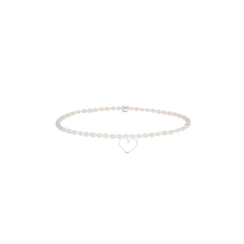 Bracelet élastique pierres, cœur