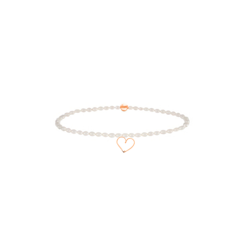 Bracelet élastique pierres, cœur