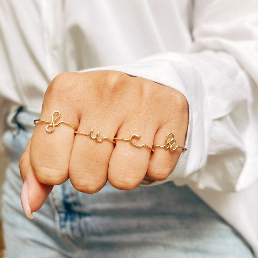 Bague pack initiales à personnaliser – Hava et ses Secrets