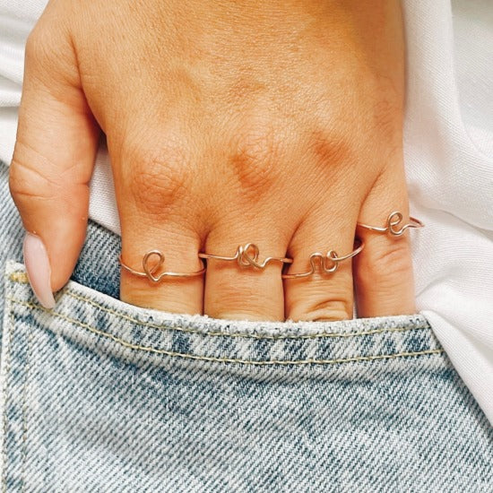 Pack 4 bagues initiales