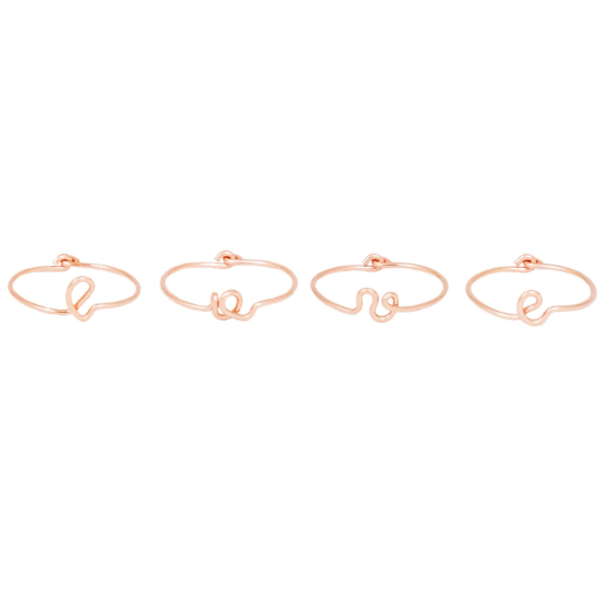 Pack 4 bagues initiales