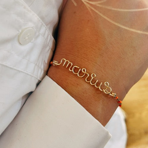 Child's personalized message chain bracelet