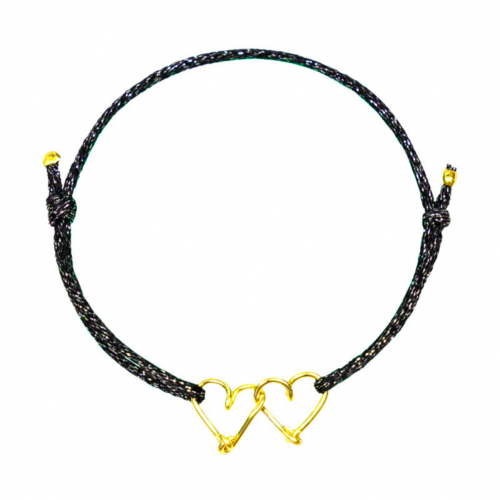 Bracelet cordon coeurs personnalisable femme - homme - enfant
