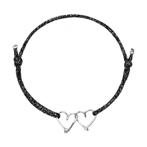 Bracelet cordon coeurs personnalisable femme - homme - enfant