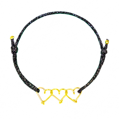 Bracelet cordon coeurs personnalisable femme - homme - enfant