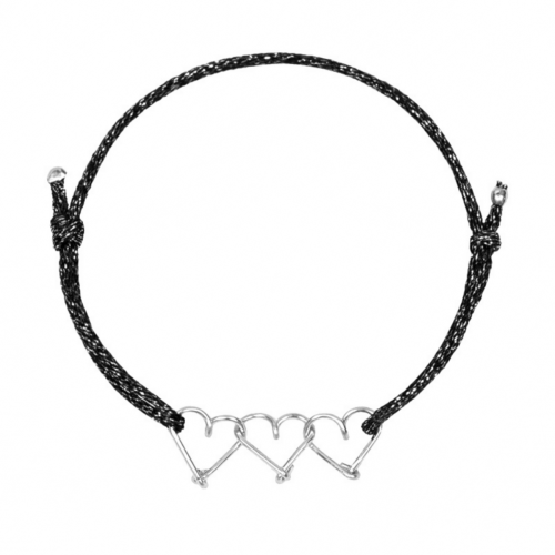 Bracelet cordon coeurs personnalisable femme - homme - enfant