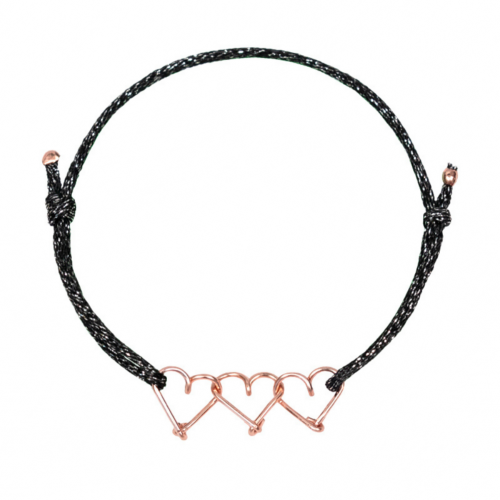 Bracelet cordon coeurs personnalisable femme - homme - enfant