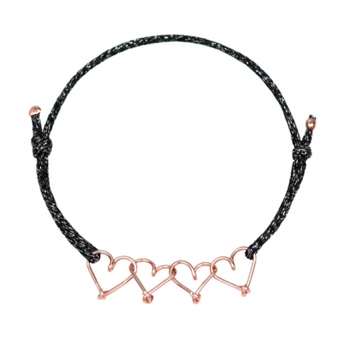 Bracelet cordon coeurs personnalisable femme - homme - enfant
