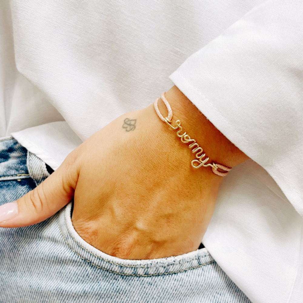 Bracelet cordon à message personnalisé femme - homme - enfant