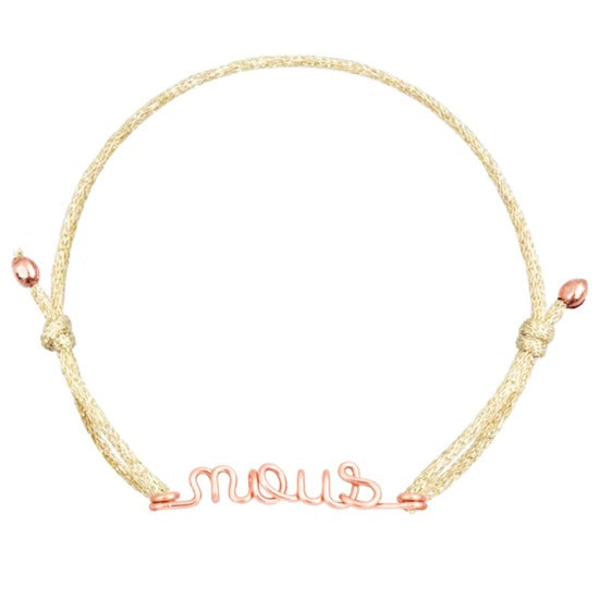 Bracelet cordon à message personnalisé femme - homme - enfant