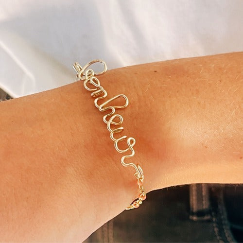 Child's personalized message chain bracelet