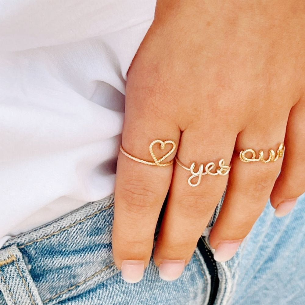 Bague Jonc Ancienne En Argent Massif 925 – Coeur – Taille 54