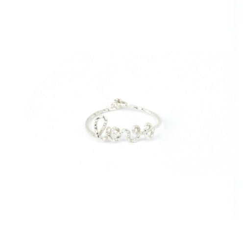 Bague 'Love' En Argent Massif 925 Avec Pierre De Morganite - Occasion