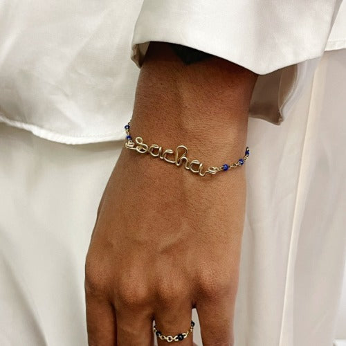 Child's personalized message chain bracelet