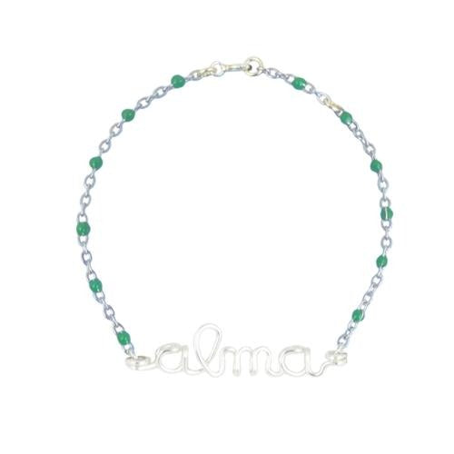 Bracelet chainette à message personnalisé femme