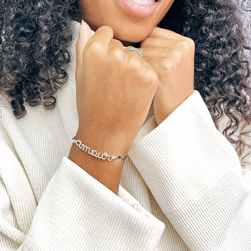 Bracelet chainette à message personnalisé enfant