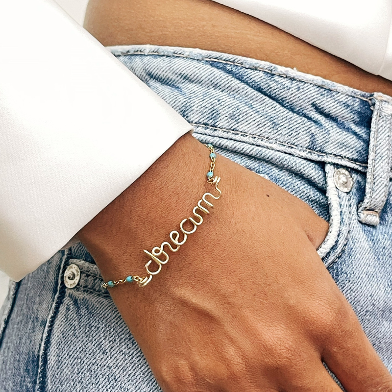 Bracelet chainette à message personnalisé enfant