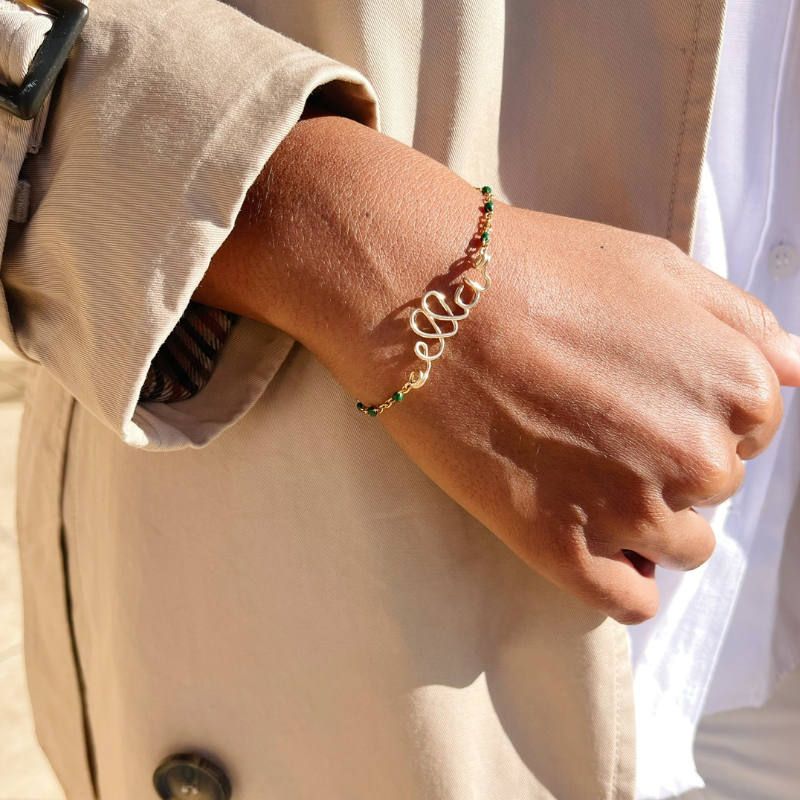 Bracelet chainette à message personnalisé enfant