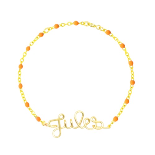 Bracelet chainette à message personnalisé femme