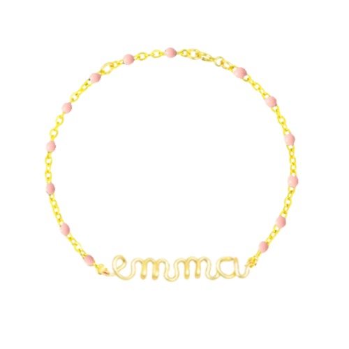 Bracelet chainette à message personnalisé femme