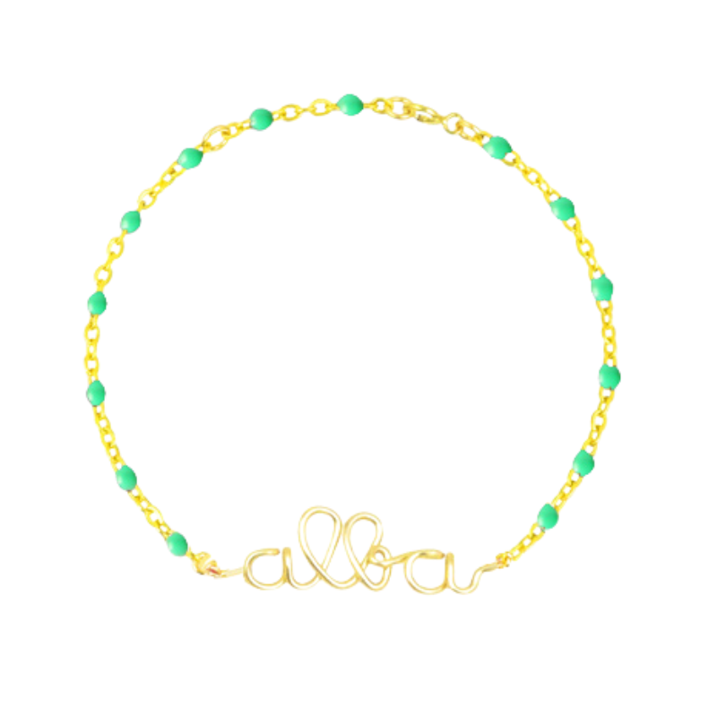 Bracelet chainette à message personnalisé enfant