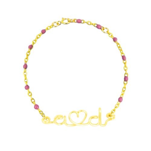 Bracelet chainette à message personnalisé femme