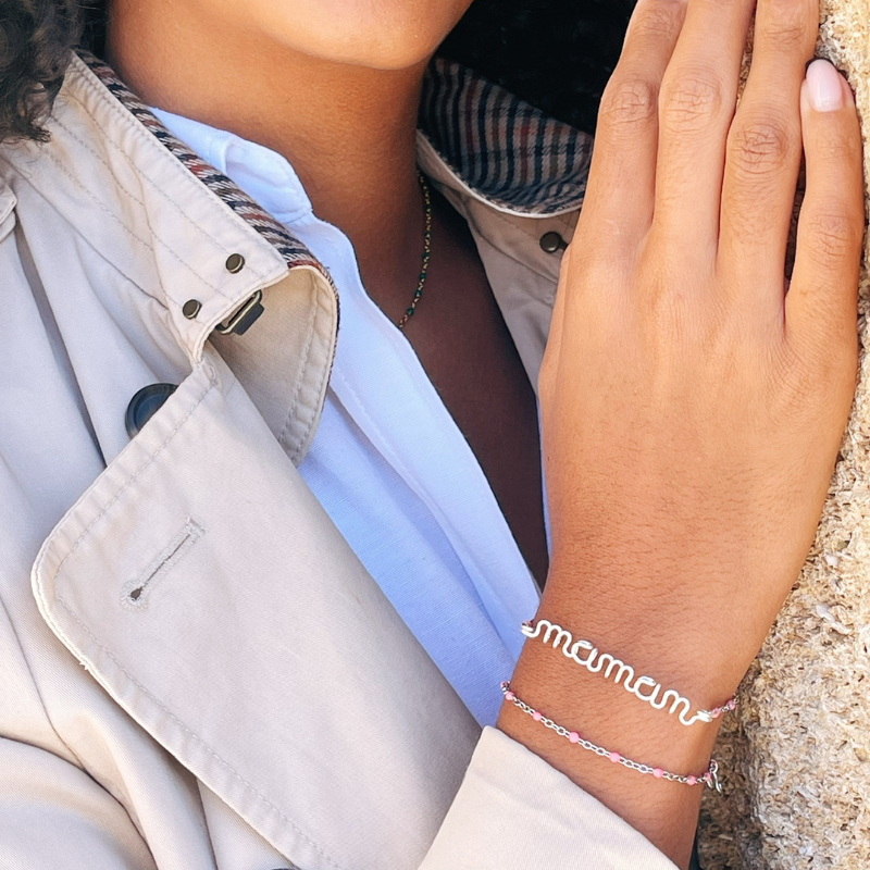 Bracelet chainette à message personnalisé enfant