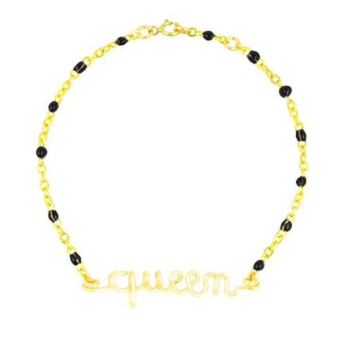 Bracelet chainette à message personnalisé femme