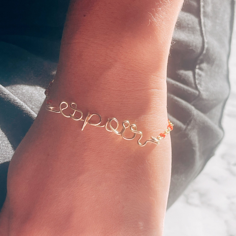 Bracelet chainette à message personnalisé enfant