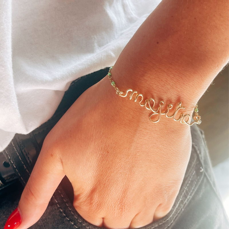 Bracelet chainette à message personnalisé enfant