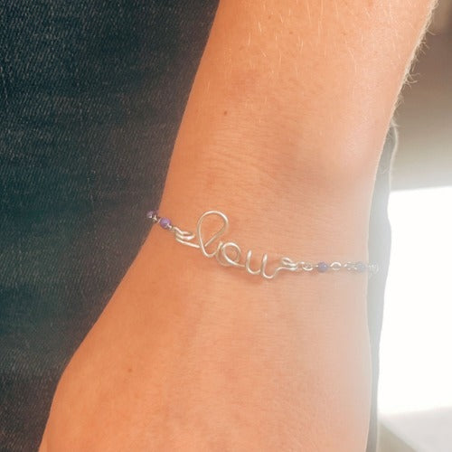 Child's personalized message chain bracelet