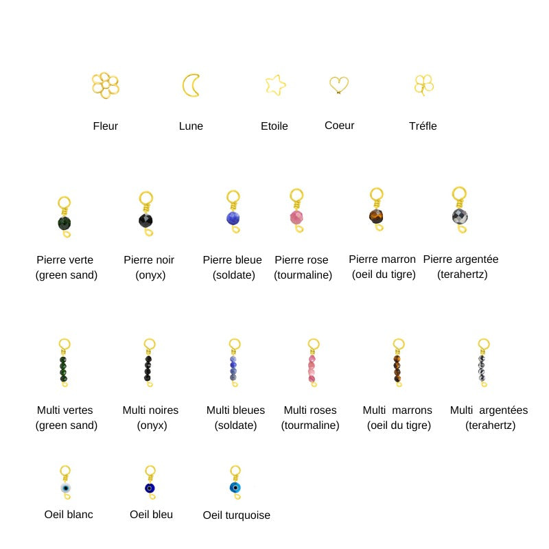 Pair of customizable creole charms