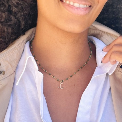 Personalized initial chain necklace