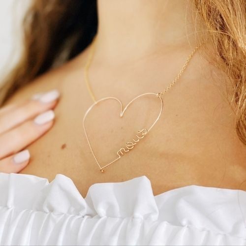 Collier coeur à message personnalisé Alexia