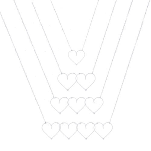 Collier à personnaliser 1 à 4 coeurs