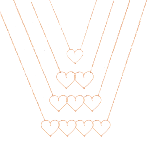Collier à personnaliser 1 à 4 coeurs