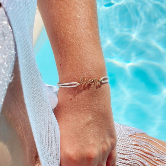Bracelet cordon à message personnalisé femme - homme - enfant