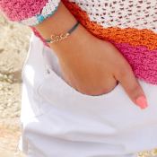 Bracelet cordon à message personnalisé femme - homme - enfant