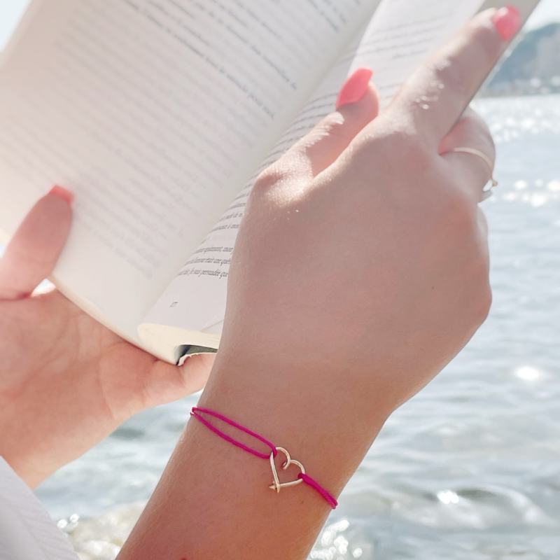Bracelet cordon coeurs personnalisable été femme - homme - enfant