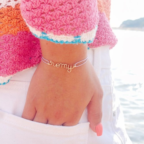 Bracelet cordon à message personnalisé femme - homme - enfant