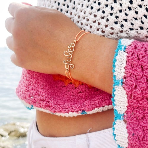 Bracelet cordon à message personnalisé femme - homme - enfant