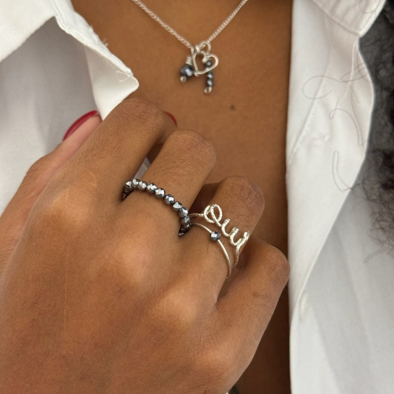 Bague élastique pierres