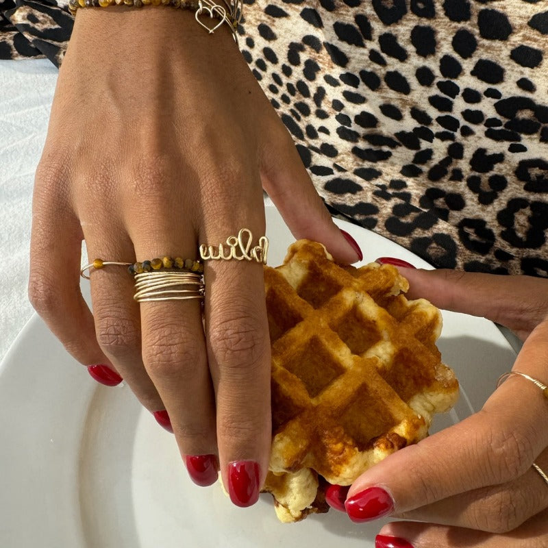 Bague élastique pierres