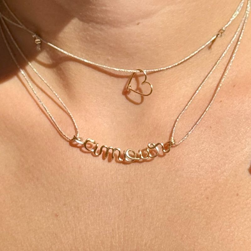 Collier cordon coeur