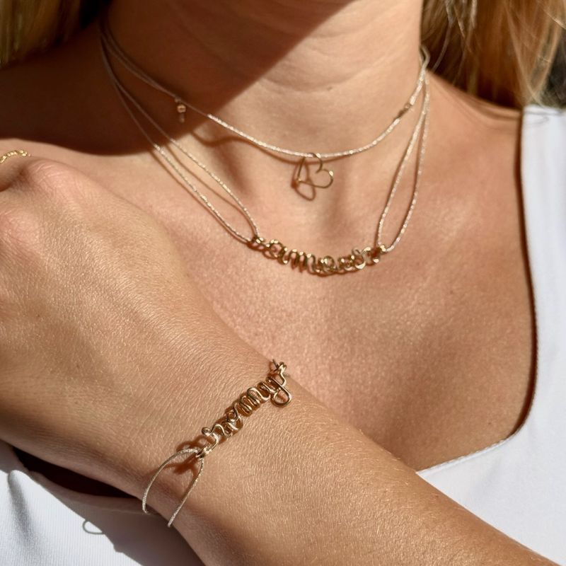 Collier cordon coeur