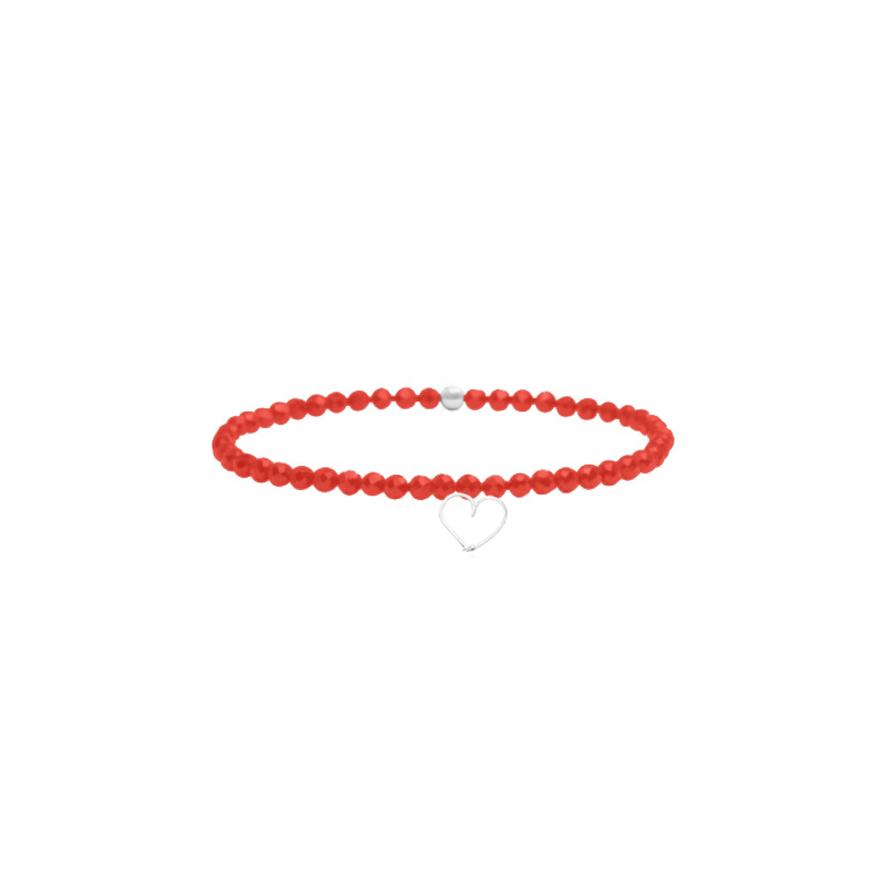 
                      
                        Bracelet élastique pierres, cœur
                      
                    